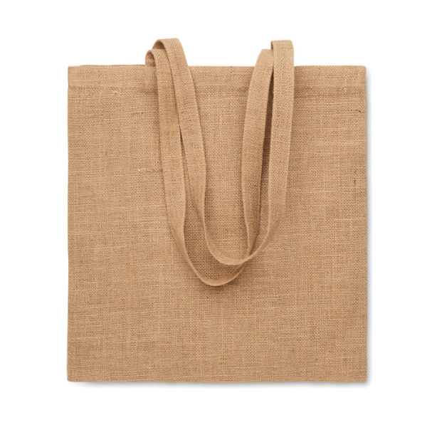 Shopper in iuta naturale con manici lunghi