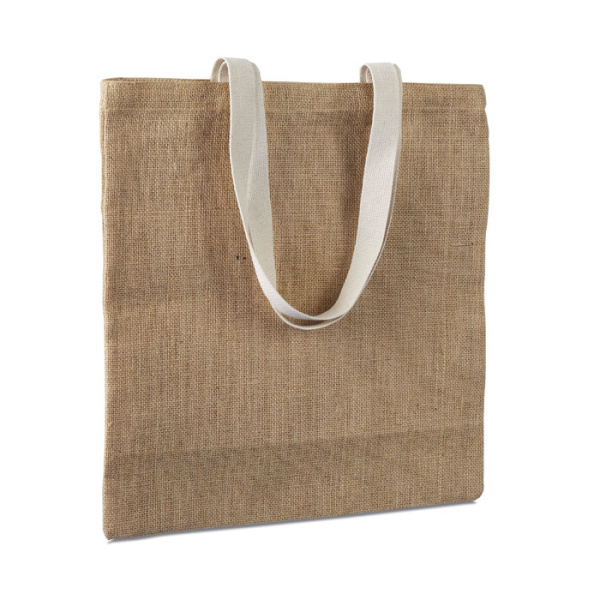 Shopper in juta naturale con manici in cotone