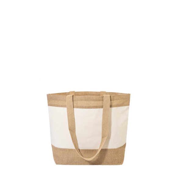 Borsa da spiaggia in juta e inserto cotone colorato