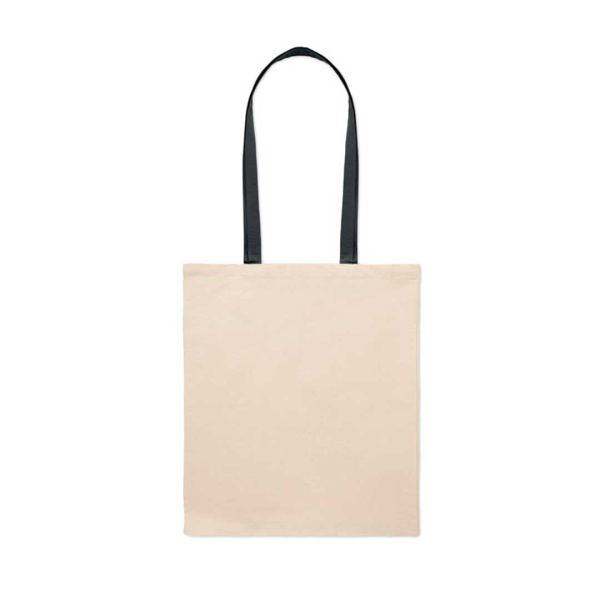 Borsa shopping in cotone con manici colorati 140gr