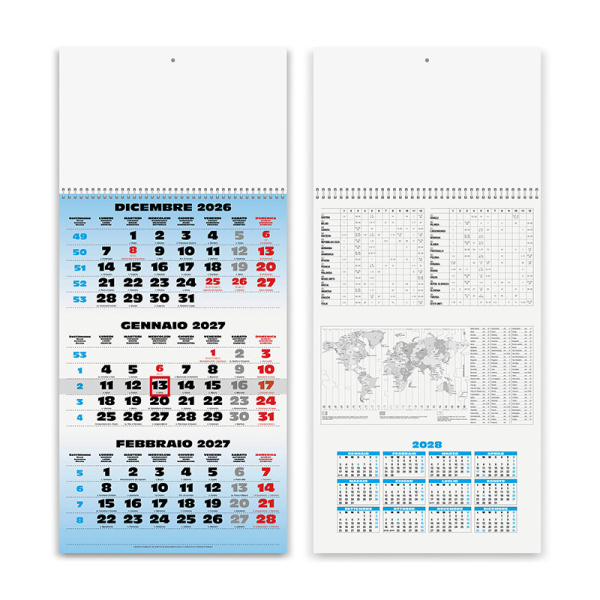 Calendario trittico classico