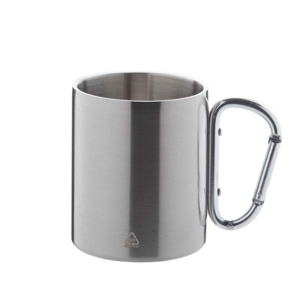 Mug termica in acciaio riciclato con manico a moschettone 300 ml