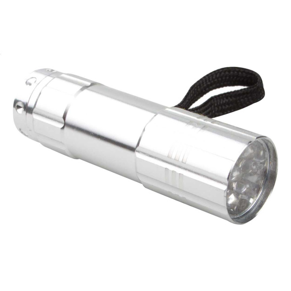 Torcia LED in alluminio con 9 luci e tracolla