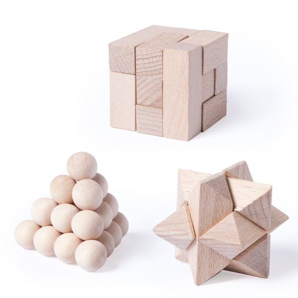 Puzzle magici in legno set 3 pezzi con confezione