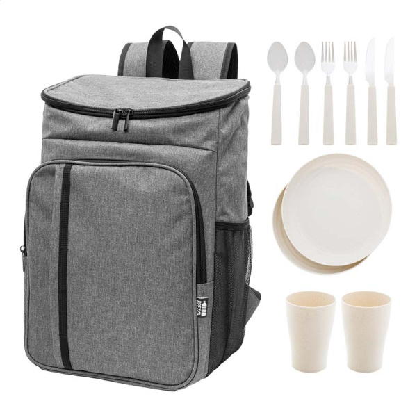 Zaino da picnic termico in RPET con set per 2 persone