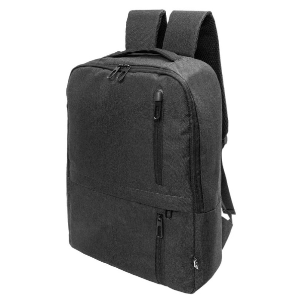 Zaino in poliestere RPET con tasche multiple e scomparto laptop