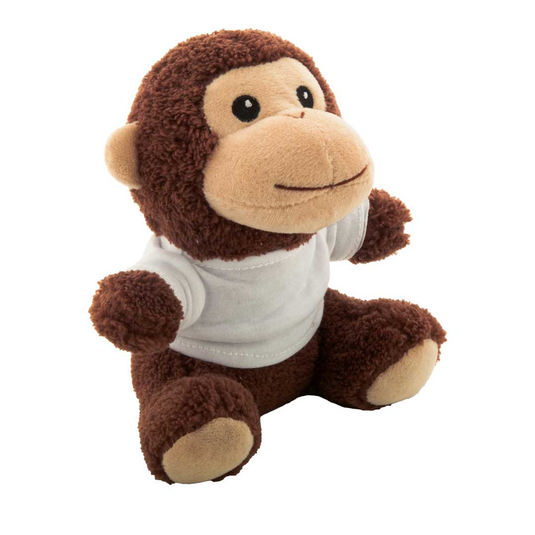 Scimmietta di peluche con logo su hoodie personalizzata