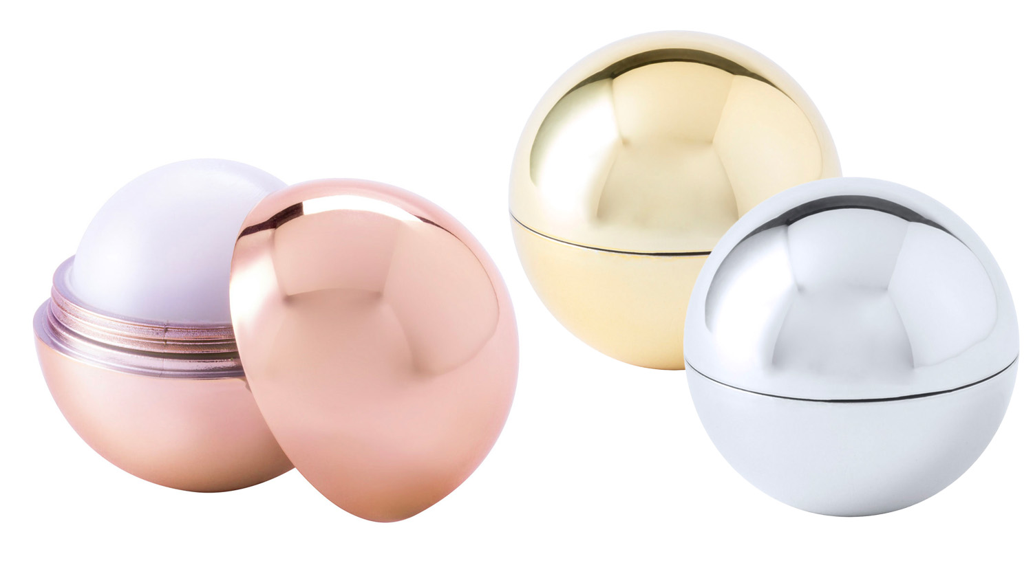 Burrocaco rotondo e lucido, disponibile in vari colori. Ideale come gadget per la cura della persona da distribuire durante gli eventi.