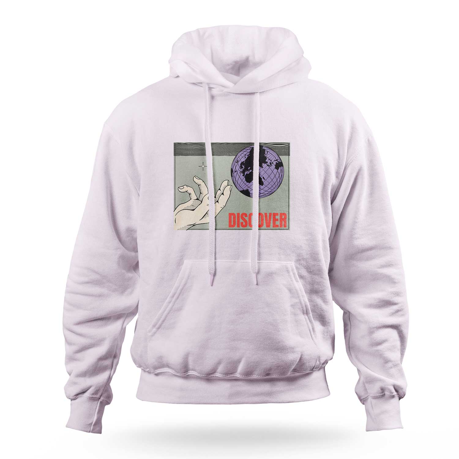 Felpa bianca con cappuccio