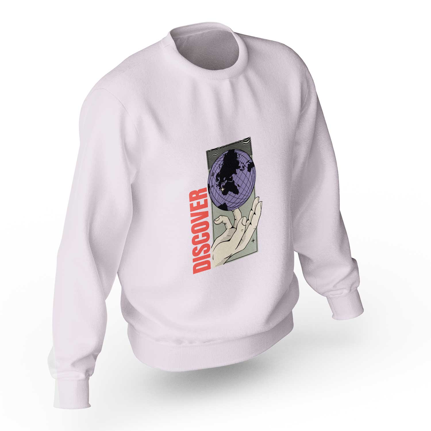 Felpa bianca girocollo