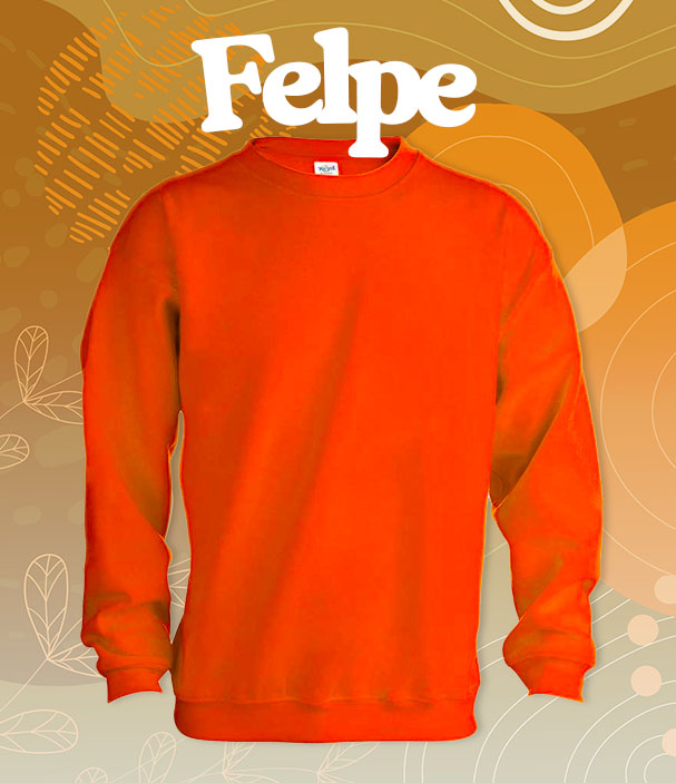 Felpa arancione, ideale per regali aziendali natalizi.
