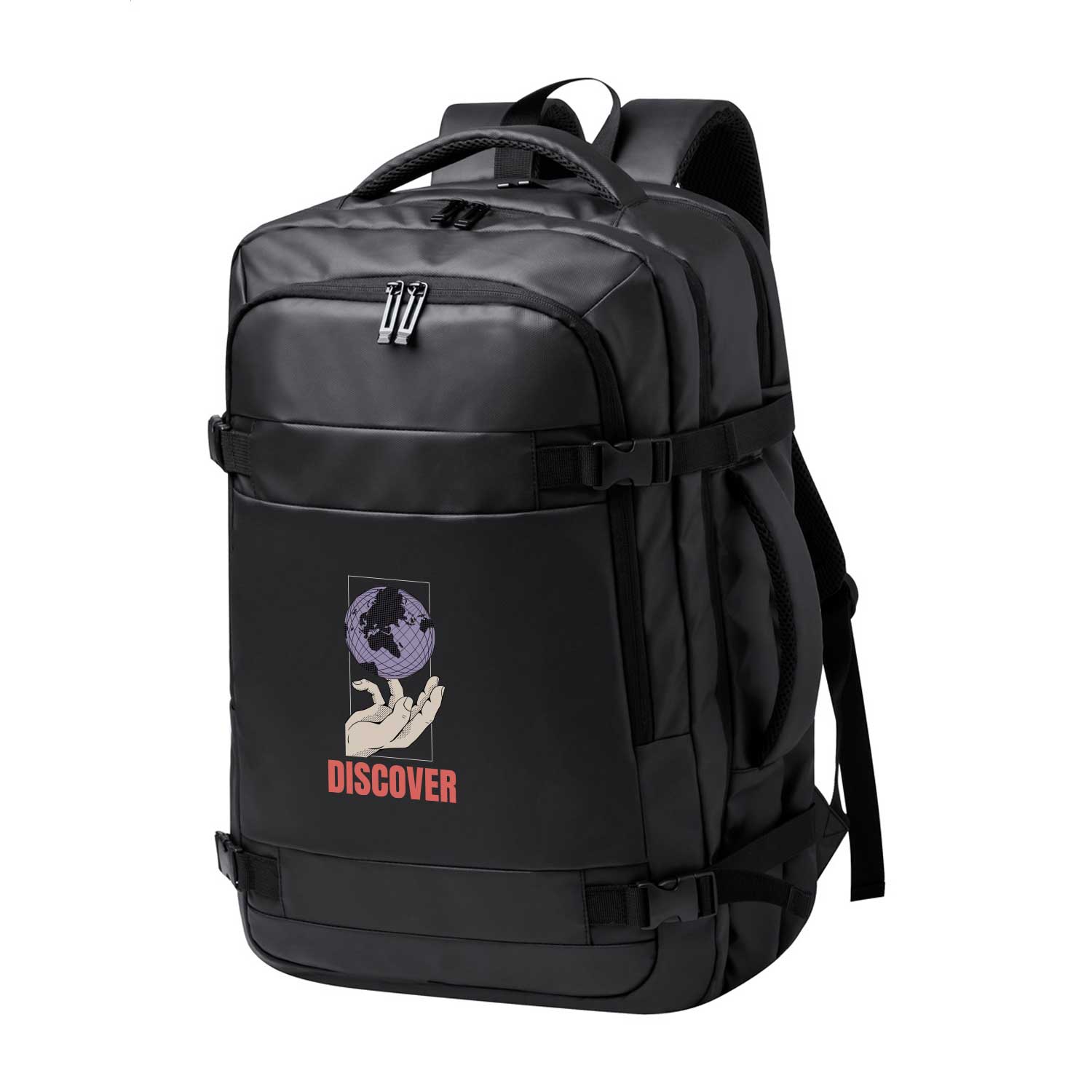 zaino nero con logo a colori personalizzato