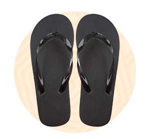 Icona abbigliamento personalizzato nero per scoprire ciabatte e infradito personalizzate