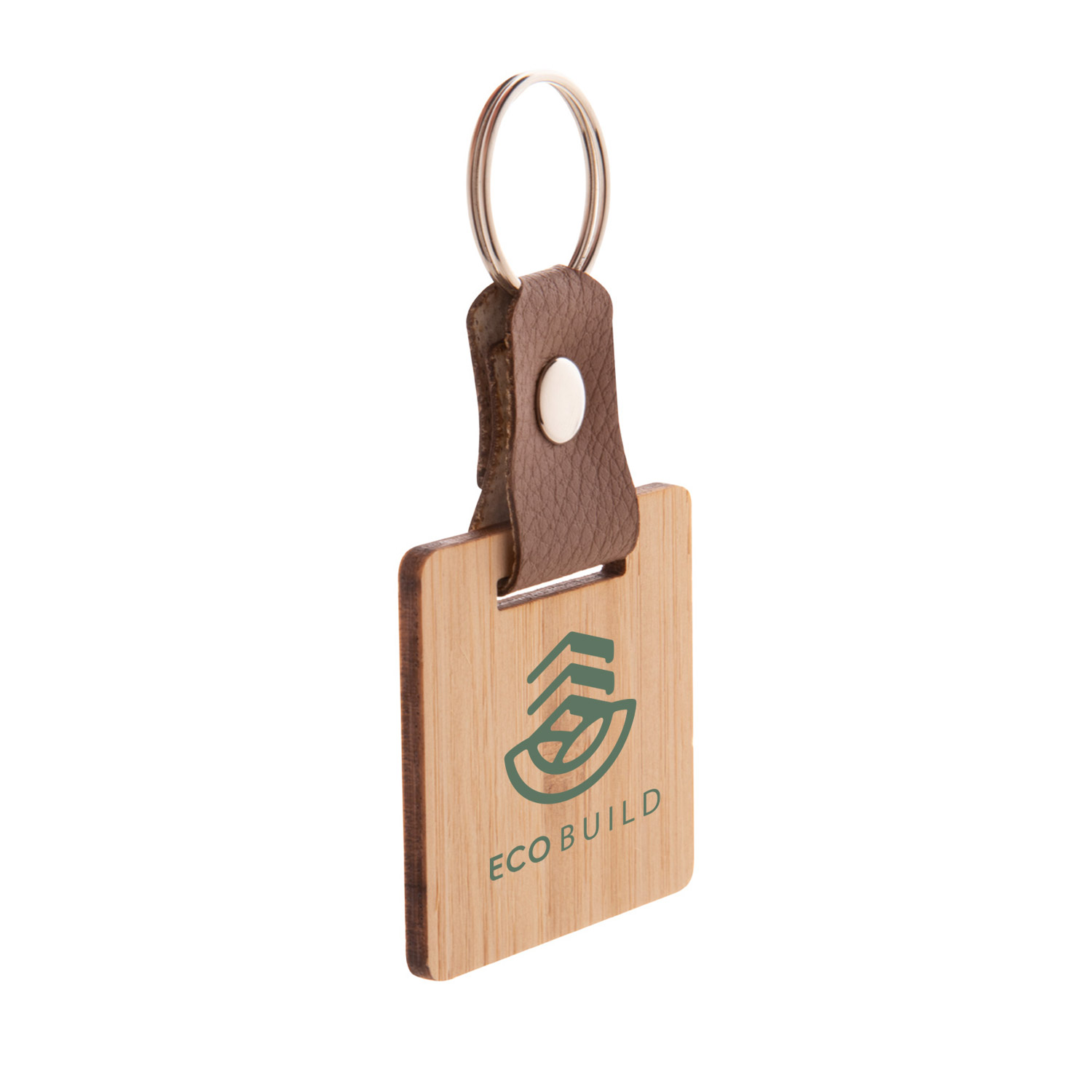 Portachiavi in legno con cinturino in pelle