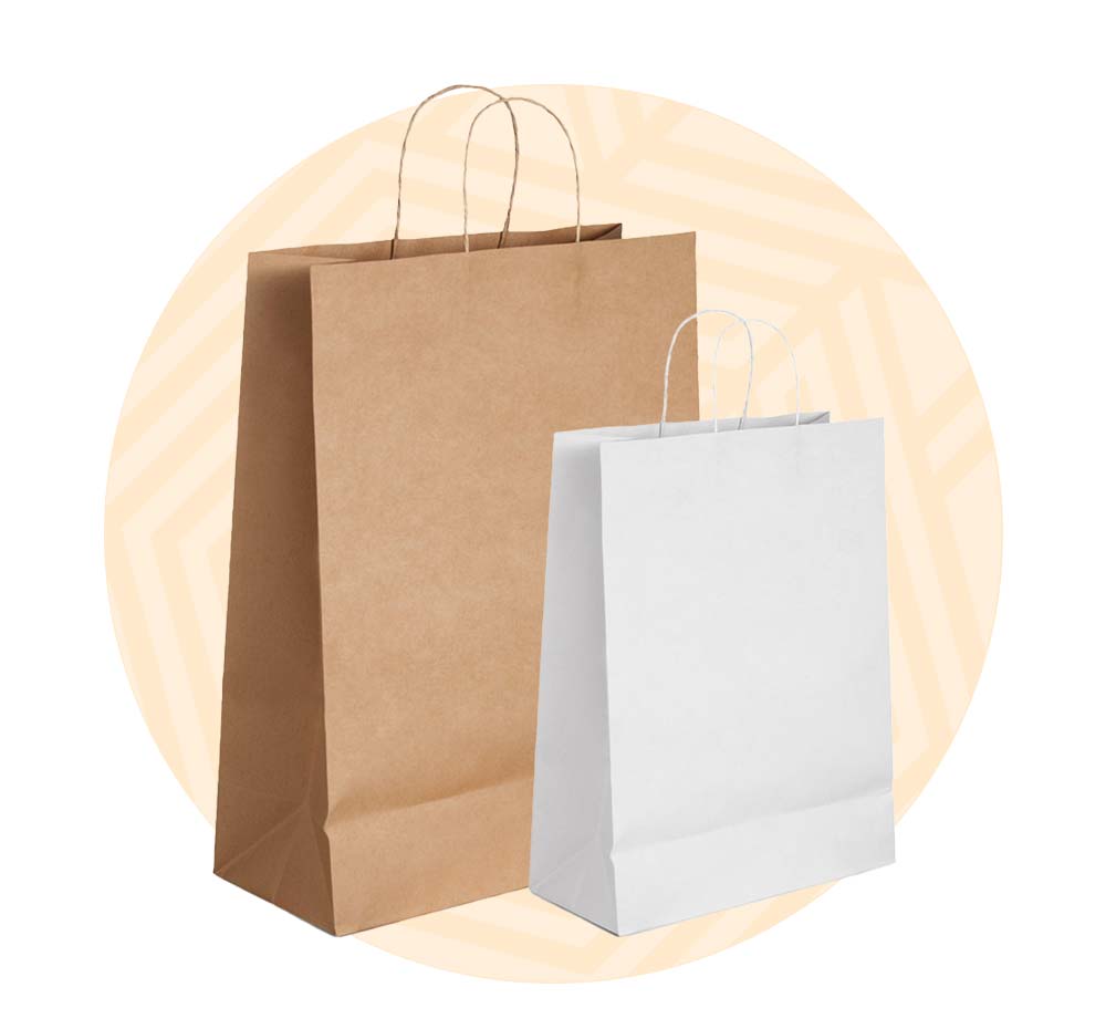 Icona shopper personalizzate bianco avana per scoprire le shopper in carta