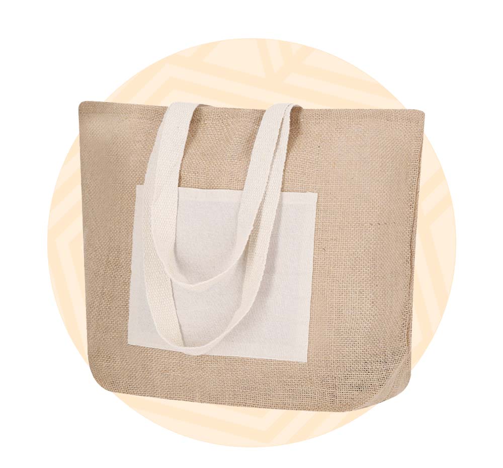Icona shopper personalizzata beige per scoprire le shopper in juta