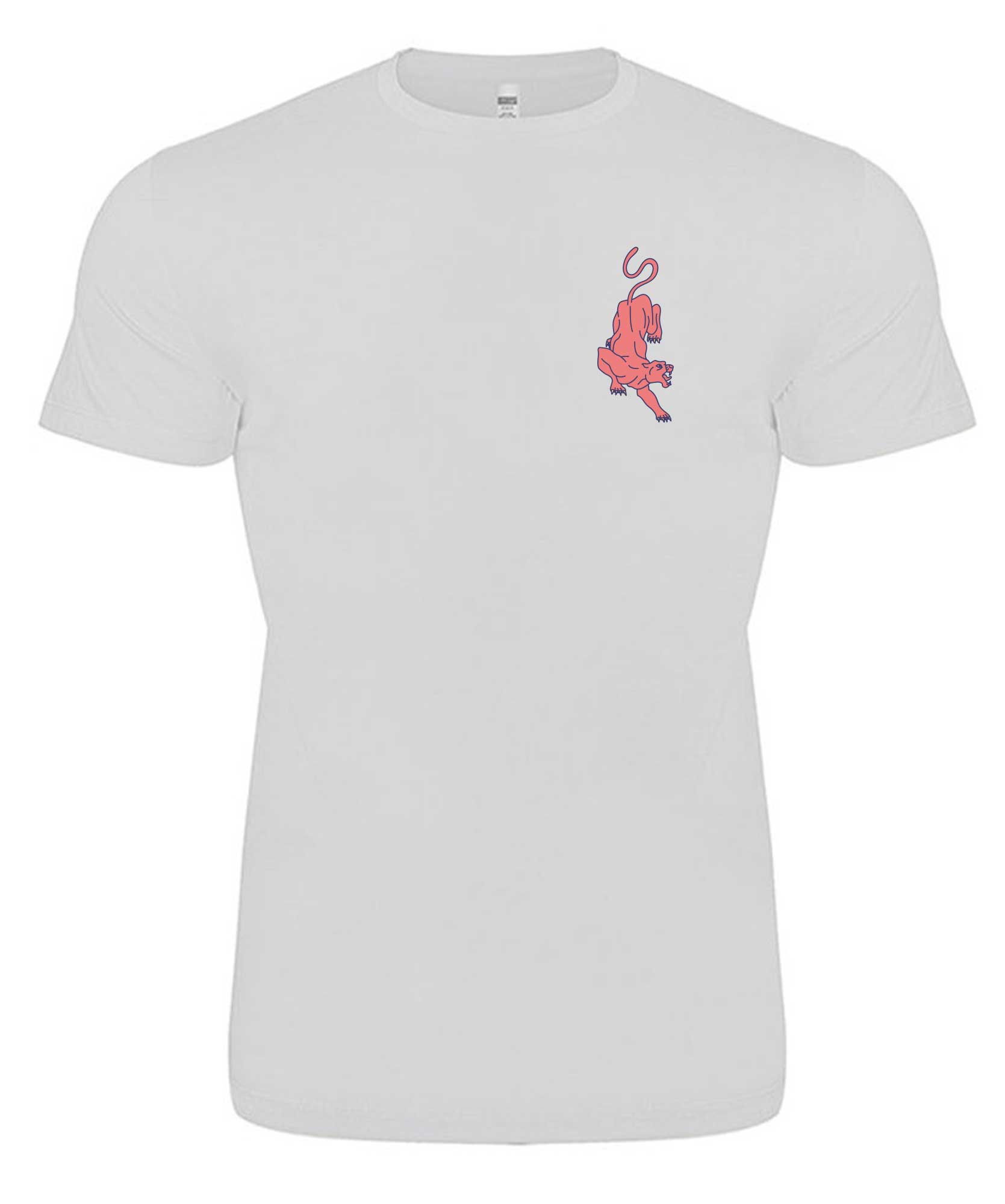 T-shirt bianca in cotone ring spun, adatta per la stampa in full color in alta qualità.