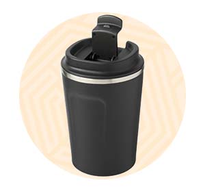 Icona tazze termiche e termos personalizzati nera per scoprire tazze termiche personalizzate