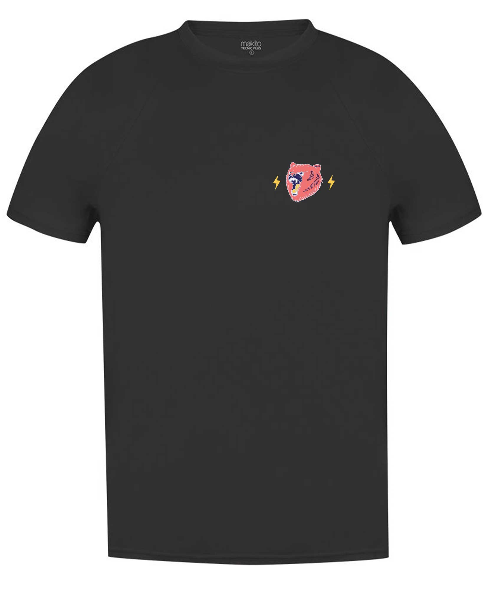 Maglietta personalizzabile in tessuto tecnico ideale per la stampa di loghi colorati.