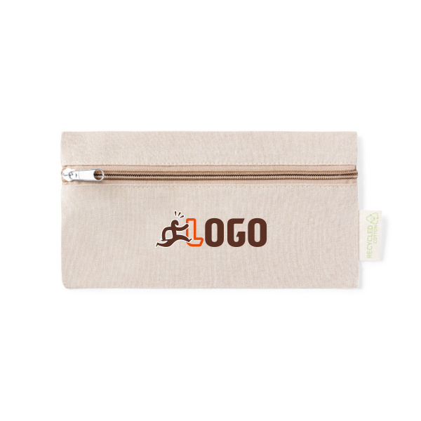 Trousse à stylos en coton recyclé avec fermeture zippée