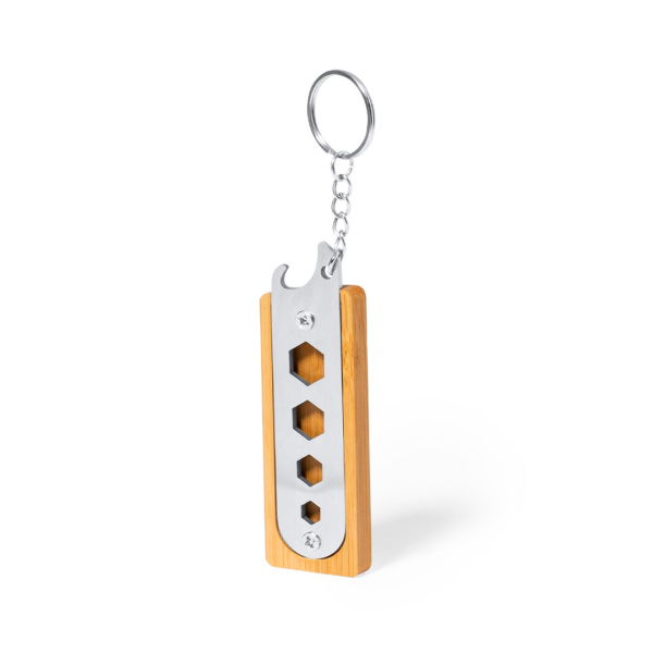 Porte-clés multifonctions en bambou et Inox