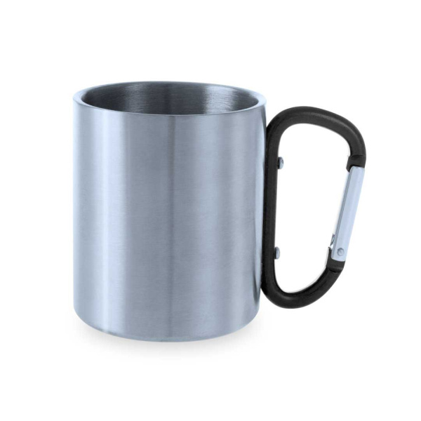 Tazza in acciaio con moschettone colorato 200 ml