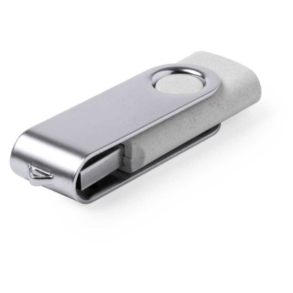 Clé USB pivotante en paille de blé | 16 Go