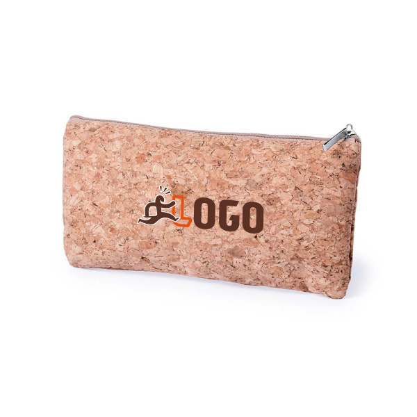 Trousse avec fermeture éclair en liège naturel