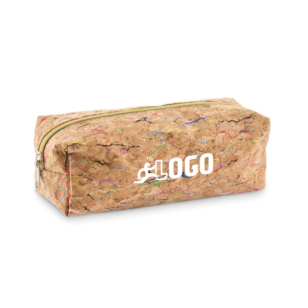 Trousse porte-stylos en liège coloré