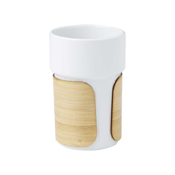 Mug thermique en céramique avec étui en bambou Fika 340 ml