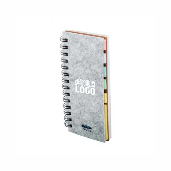 Bloc notes avec post-it en feutre RPET