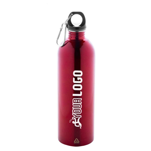 Borraccia 750 ml in acciaio riciclato con moschettone in alluminio
