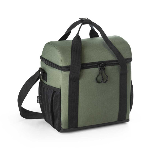 Borsa termica colorata e  imbottita in poliestere riciclato