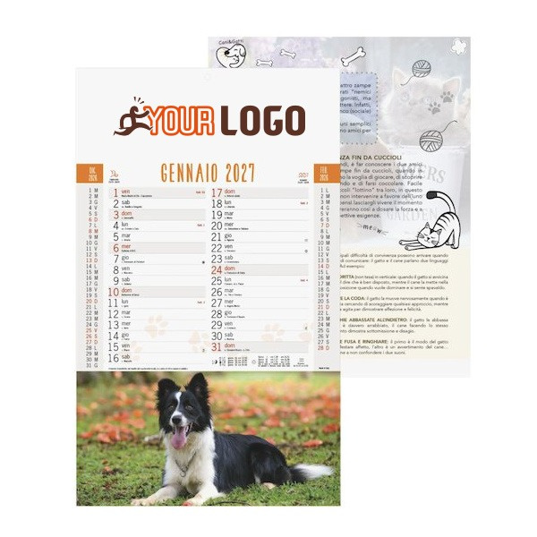 Calendario Cani e Gatti 3 mesi personalizzabile