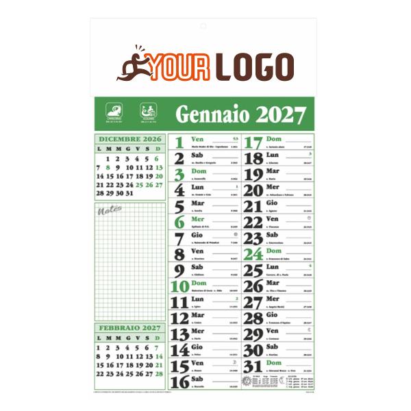 Calendario olandese da parete | 29x47 cm