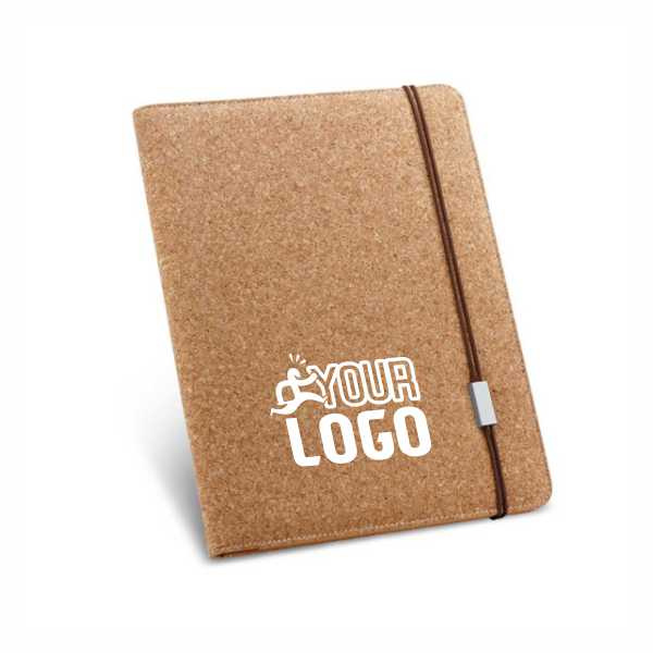 Porte-documents A4 en liège avec bloc-notes