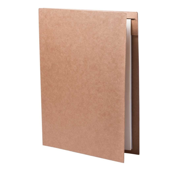Porte-documents publicitaire en carton avec bloc-notes inclus