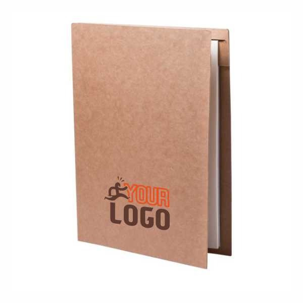 Porte-documents publicitaire en carton avec bloc-notes inclus
