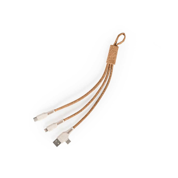 Câble de recharge 3 en 1 personnalisable en liège