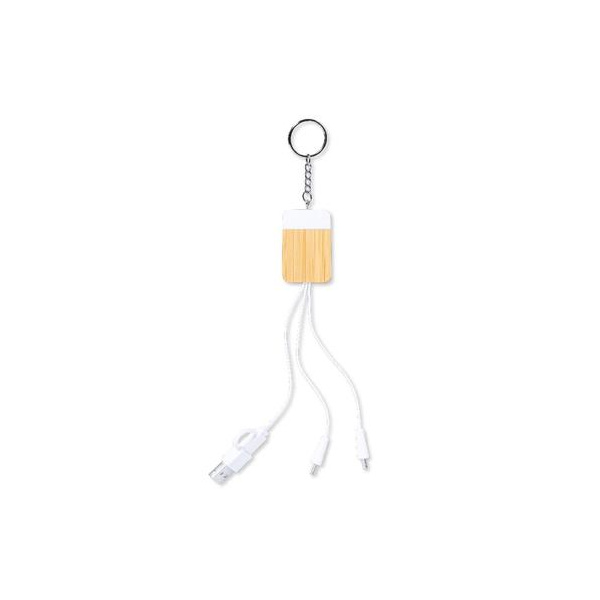Câble de recharge personnalisable en Bambou et extrait Marbre