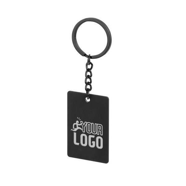 Porte-clés rectangulaire en métal personnalisable