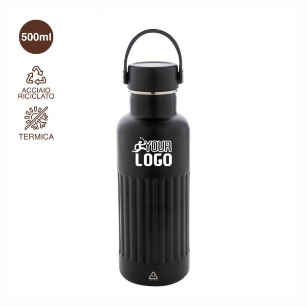 Borraccia termica in acciaio riciclato con maniglia 500 ml