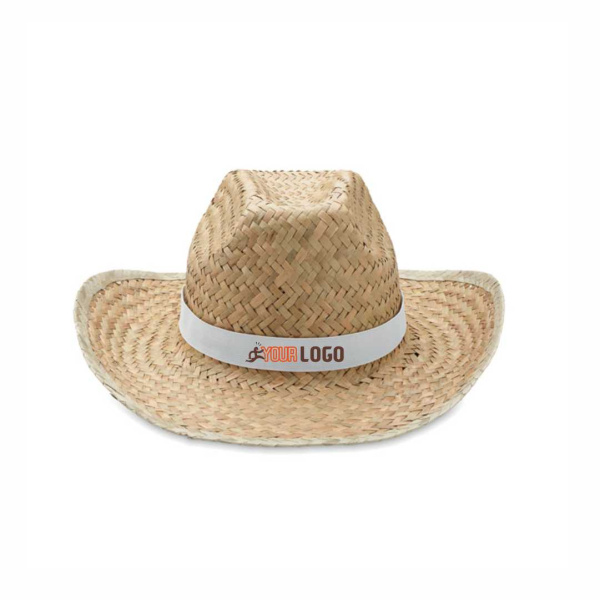 Cappello da cowboy in paglia con fascia personalizzabile