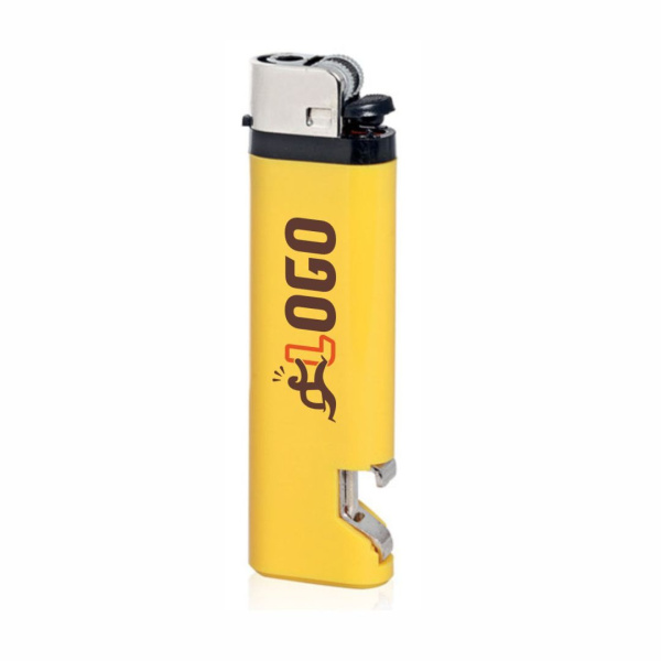 Briquet avec décapsuleur publicitaire