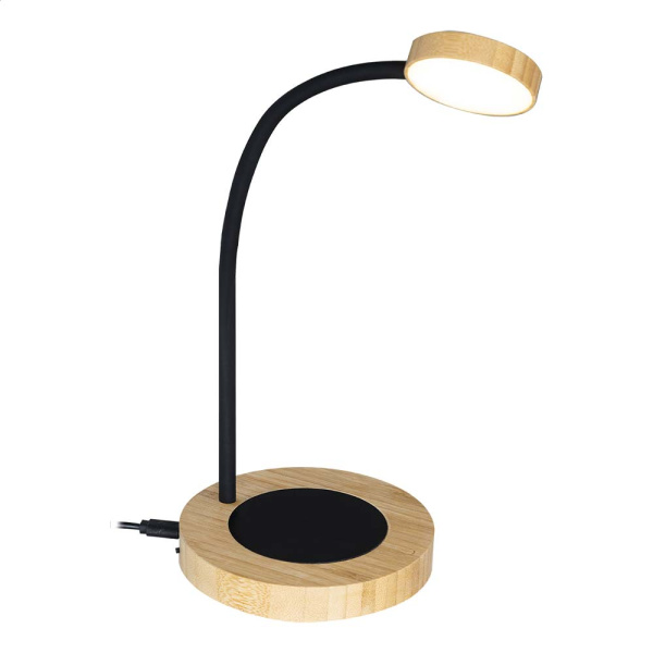 Lampada da tavolo in bambù con scalda tazza integrato