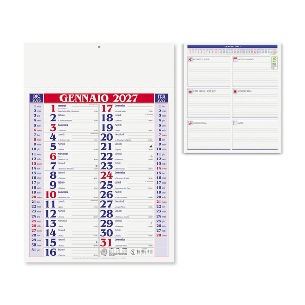 Calendario olandese compatto personalizzabile | 29x42 cm