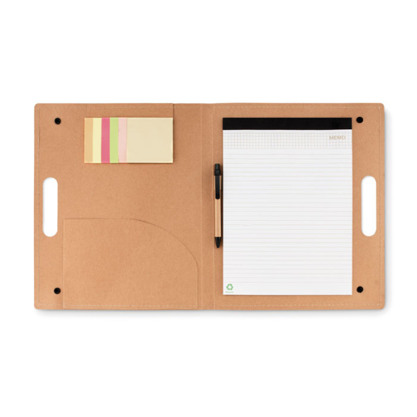 Porte-documents écologique en carton recyclé avec stylo