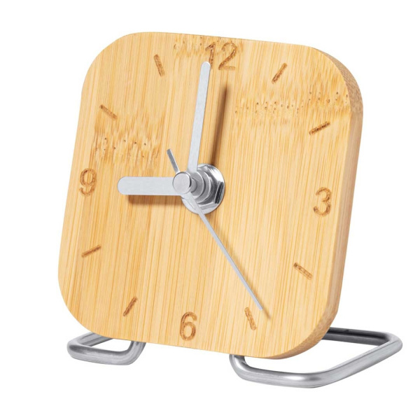 Réveil en bambou et inox personnalisable