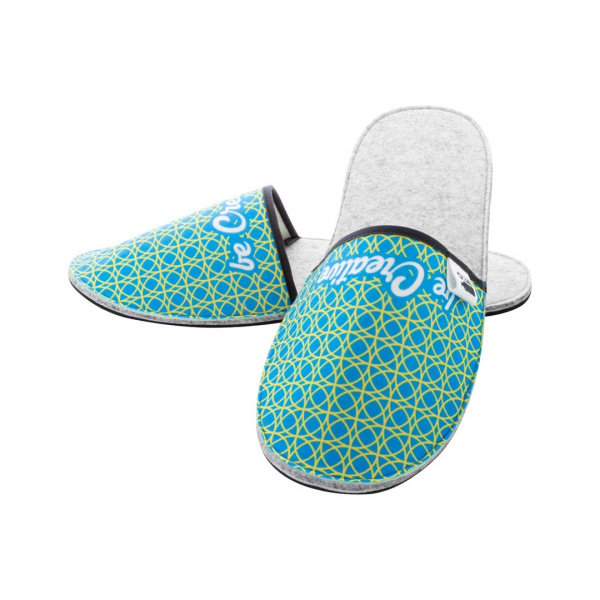 Chaussons en feutre RPET avec impression en couleurs