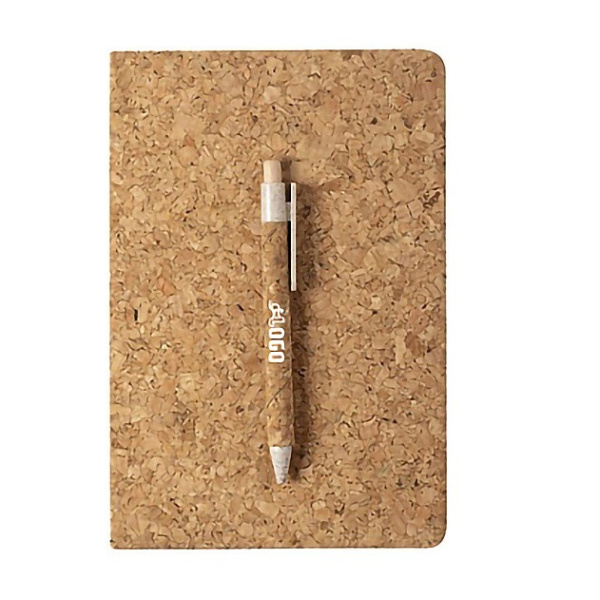 Carnet en liège avec stylo personnalisable